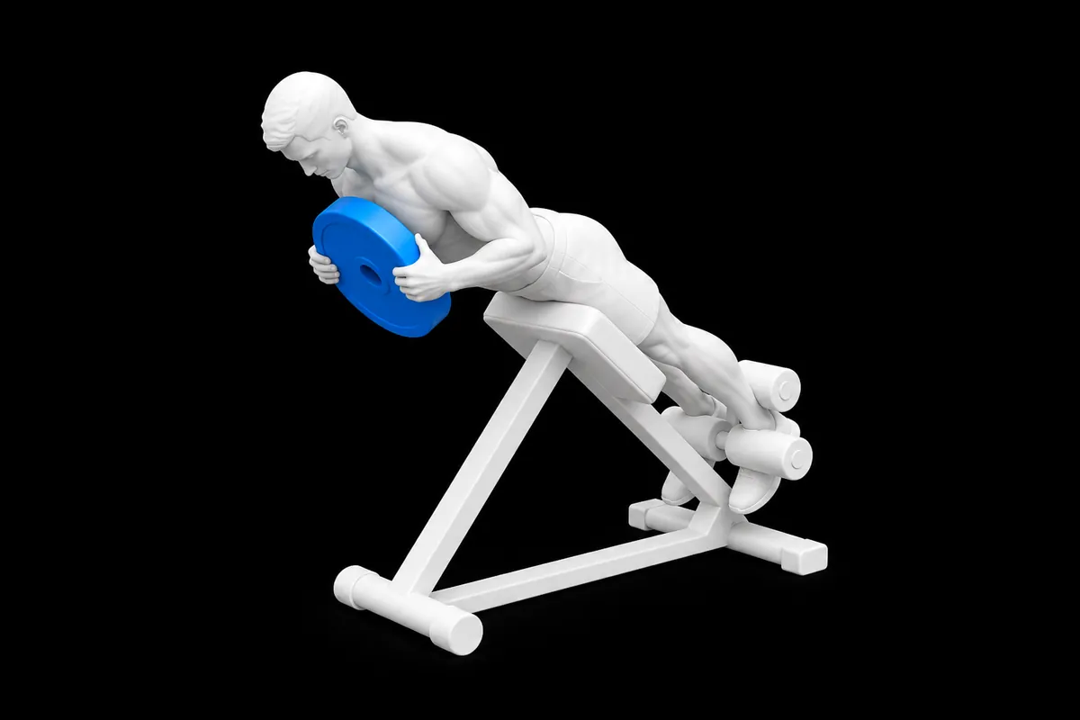Back Extensions exercise illustration showing the movement position