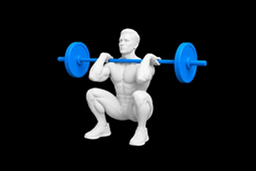 Barbell Clean exercise illustration showing the movement position