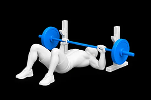 Barbell Floor Press exercise illustration showing the movement position