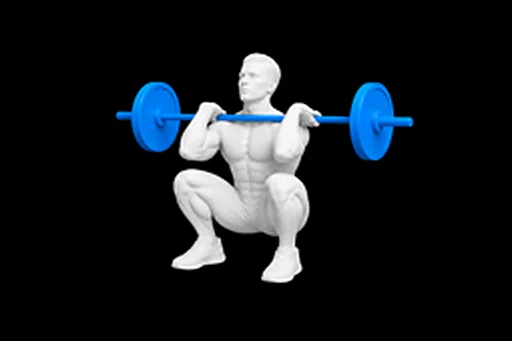 Barbell Hang Clean exercise illustration showing the movement position