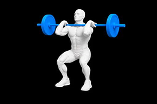 Barbell Hang Power Clean exercise illustration showing the movement position