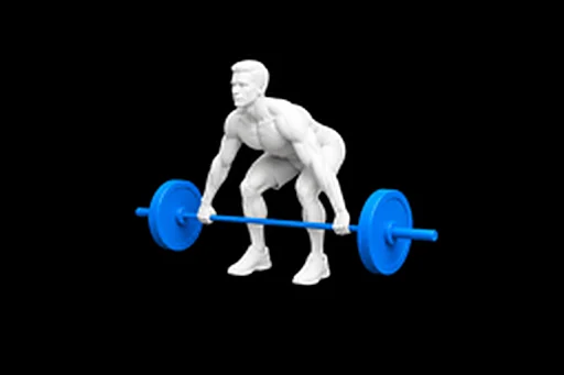 Barbell Hang Snatch exercise illustration showing the movement position