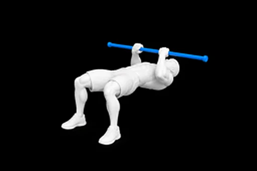 Barbell JM Press exercise illustration showing the movement position
