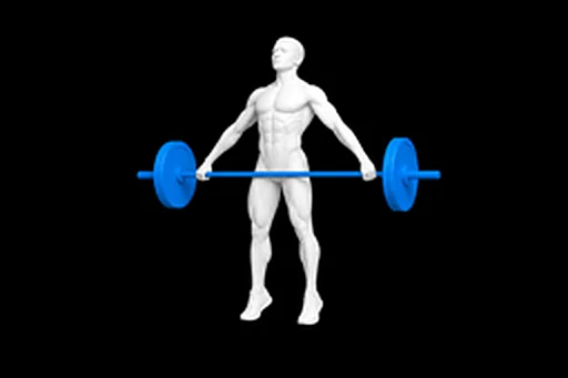 Barbell Snatch Pull exercise illustration showing the movement position