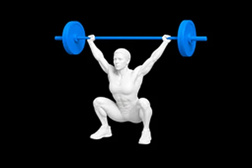 Barbell Snatch exercise illustration showing the movement position