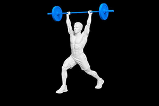 Barbell Split Jerk exercise illustration showing the movement position