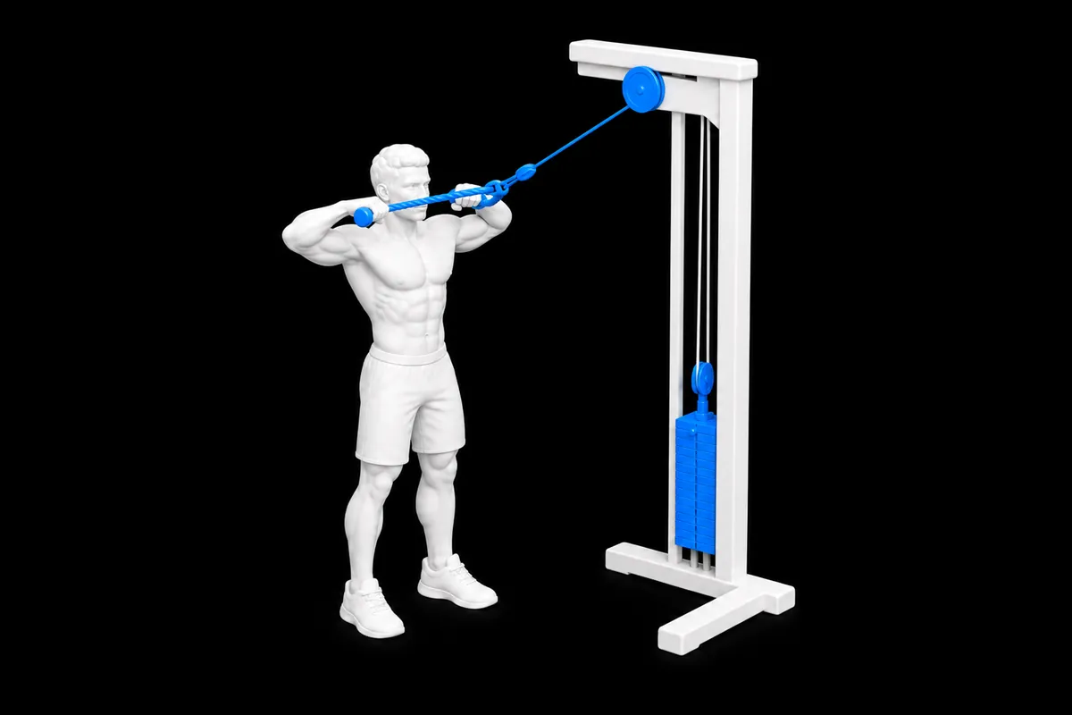 Cable Face Pulls exercise illustration showing the movement position