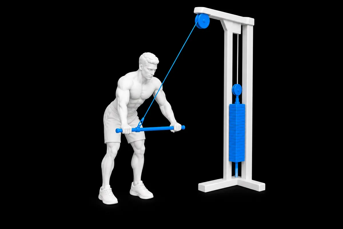 Cable Pullover exercise illustration showing the movement position