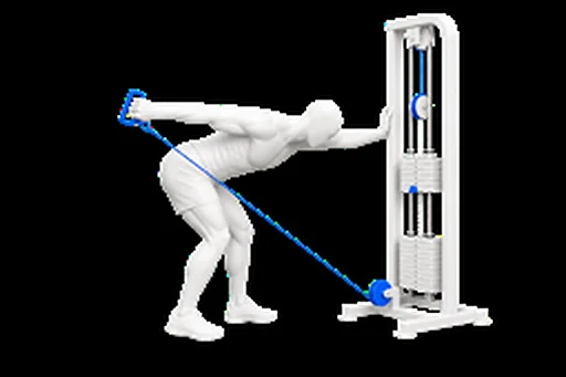 Cable Triceps Kickback exercise illustration showing the movement position