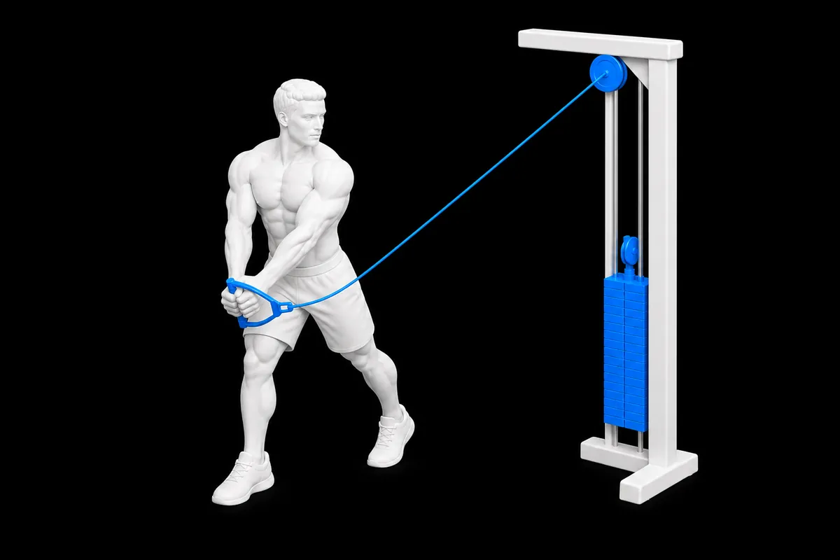 Cable Woodchopper exercise illustration showing the movement position