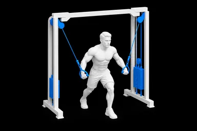 High-to-Low Cable Fly exercise illustration