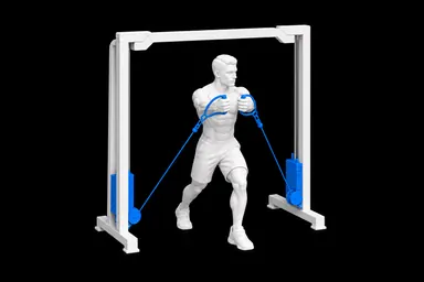Low-to-High Cable Fly exercise illustration