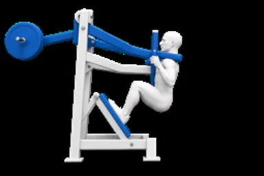 Machine Pendulum Squat exercise illustration