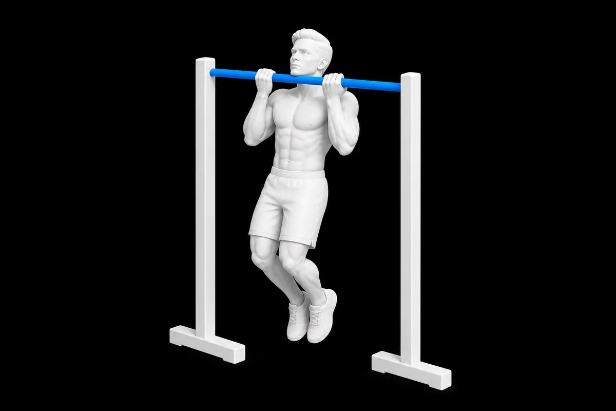Chin-ups exercise illustration showing the movement position