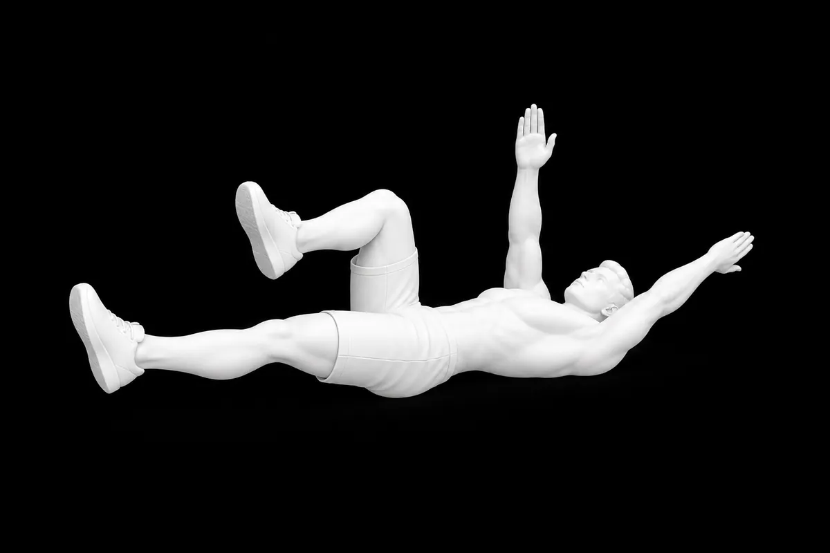 Dead Bug exercise illustration showing the movement position