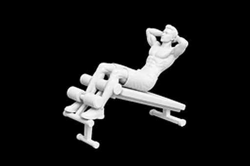 Decline Sit-Up exercise illustration showing the movement position