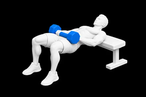 Dumbbell Hip Thrust exercise illustration showing the movement position
