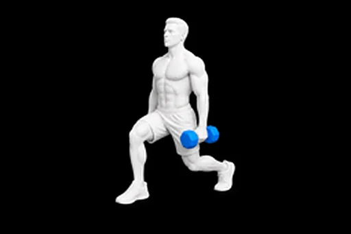 Dumbbell Split Squat exercise illustration showing the movement position