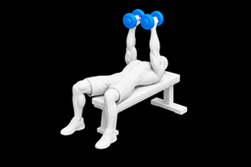 Dumbbell Squeeze Press exercise illustration showing the movement position