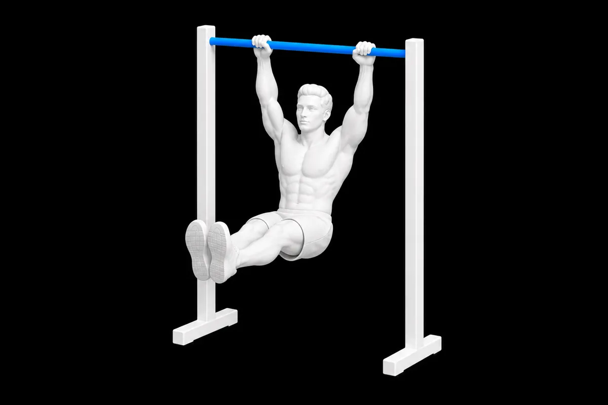 Hanging Leg Raise exercise illustration showing the movement position