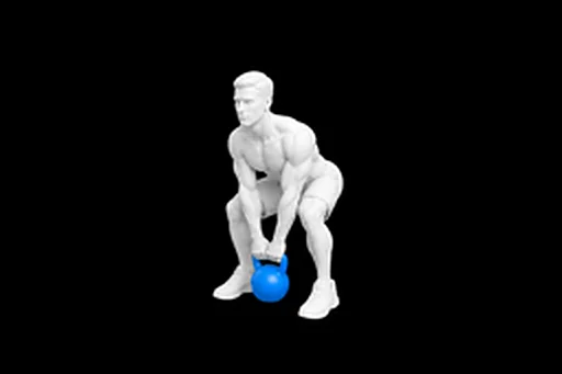 Kettlebell Deadlift exercise illustration showing the movement position