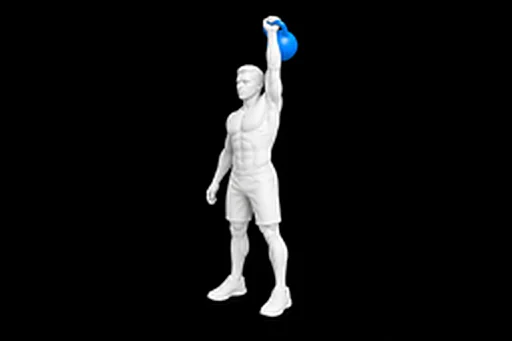 Kettlebell Snatch exercise illustration showing the movement position