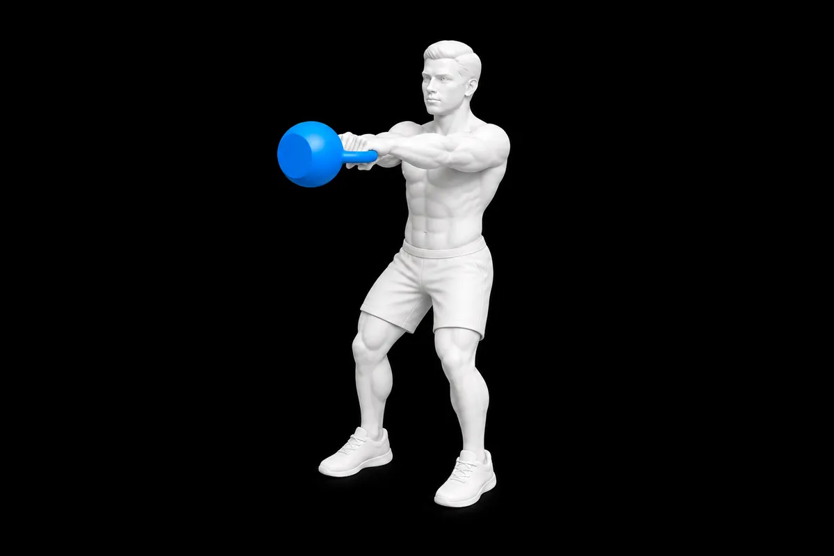 Kettlebell Swing exercise illustration showing the movement position