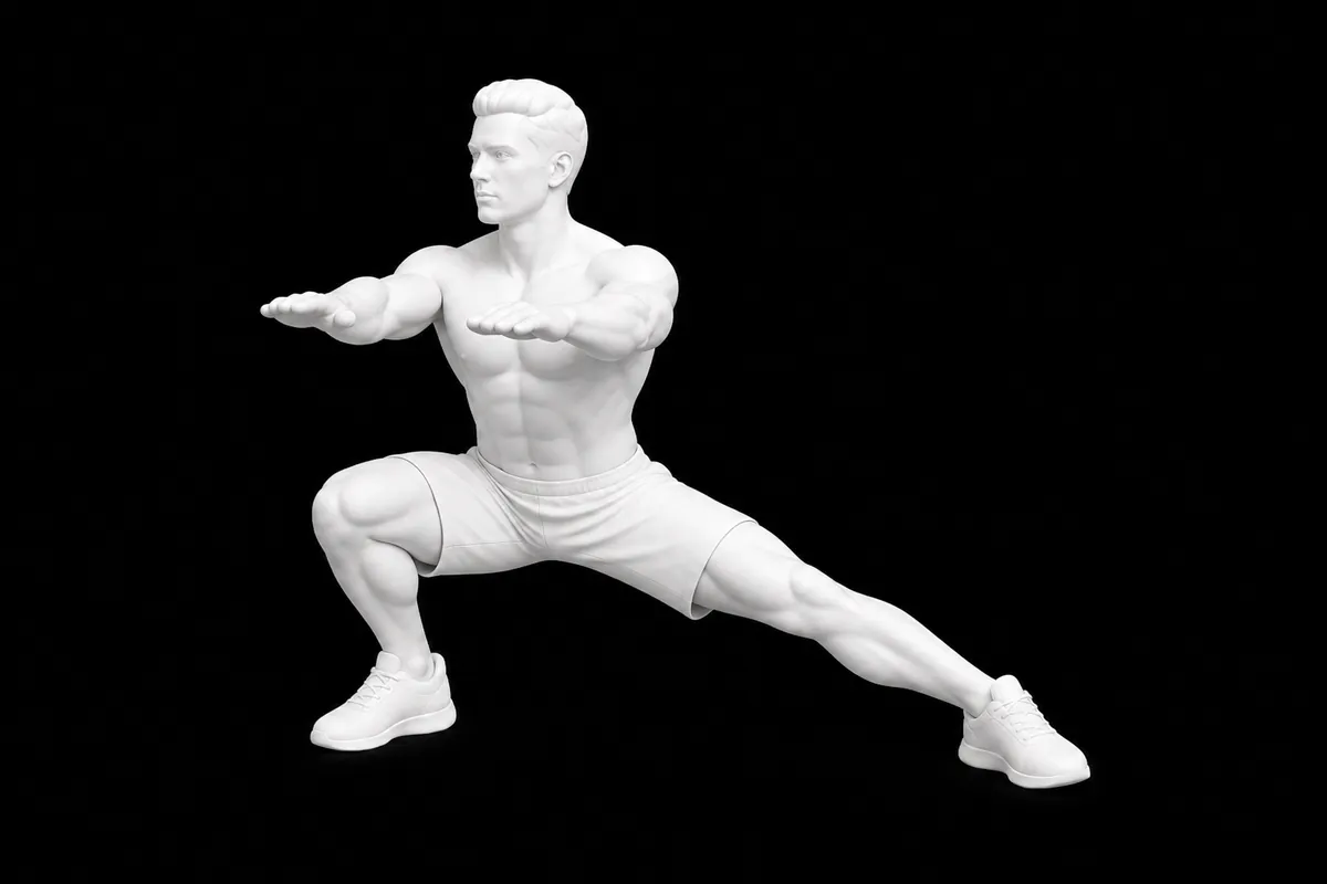 Lateral Lunge exercise illustration showing the movement position