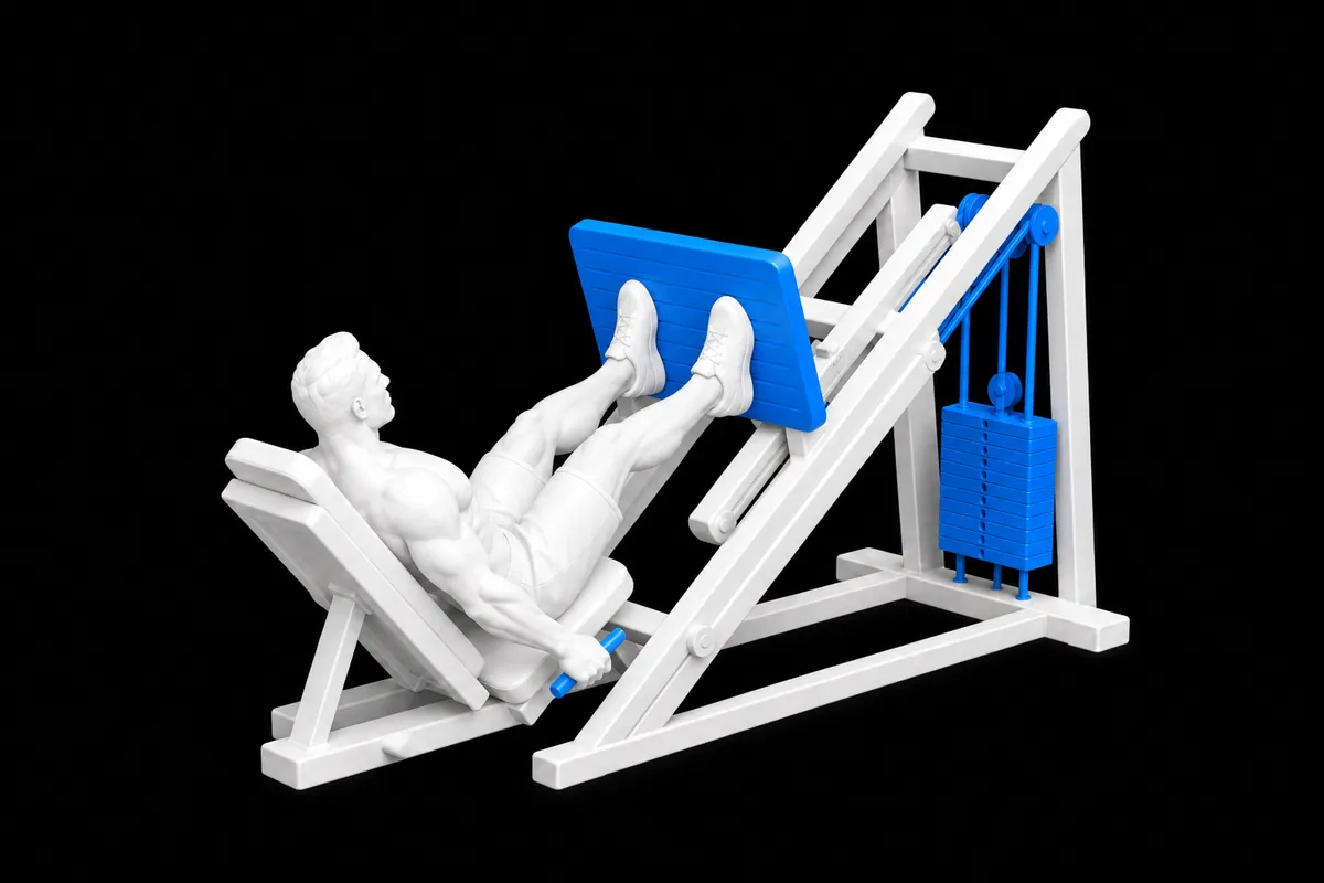 Leg Press Calf Raise exercise illustration showing the movement position