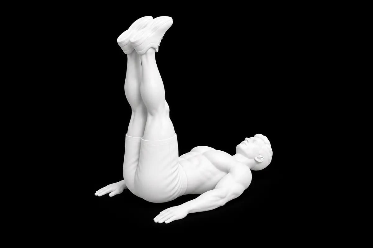Lying Leg Raise exercise illustration showing the movement position