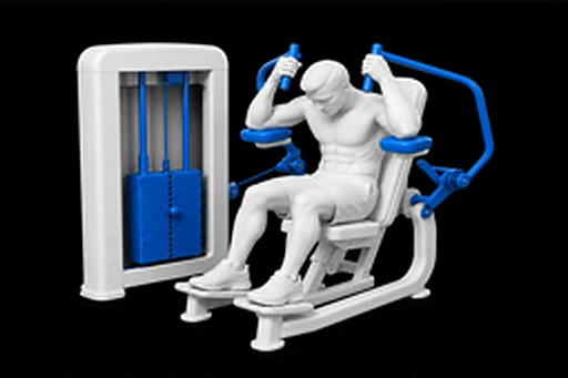 Machine Abdominal Crunch exercise illustration showing the movement position