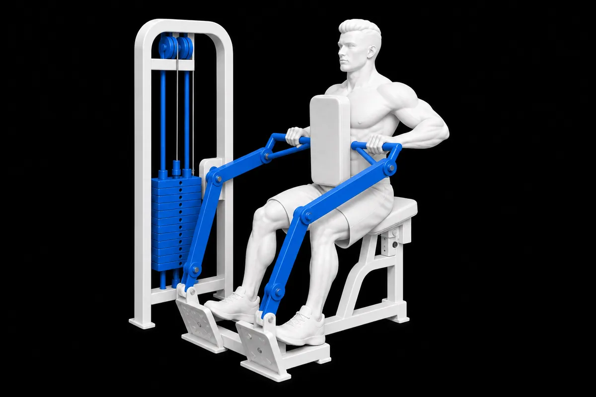 Machine Chest-Supported Row exercise illustration showing the movement position