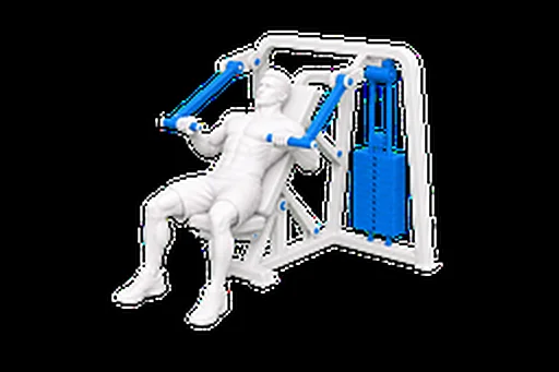 Machine Incline Chest Press exercise illustration showing the movement position