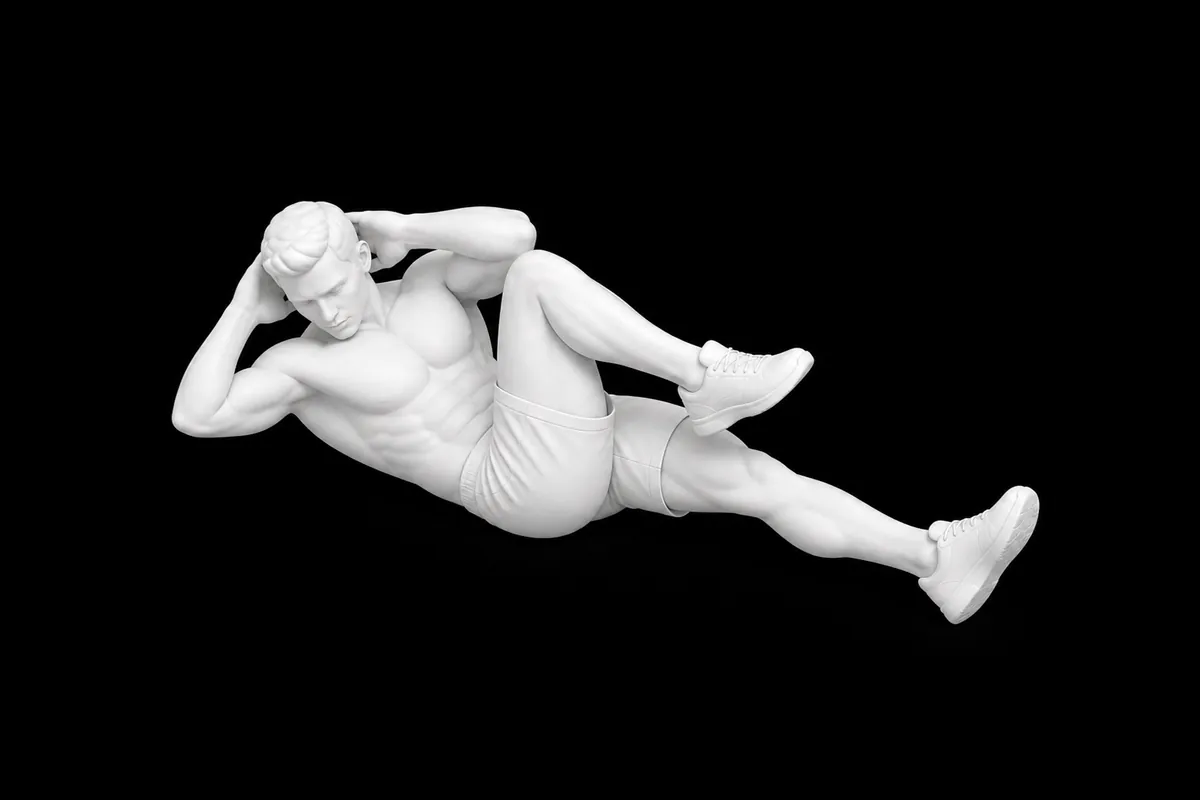 Pilates Criss Cross exercise illustration showing the movement position