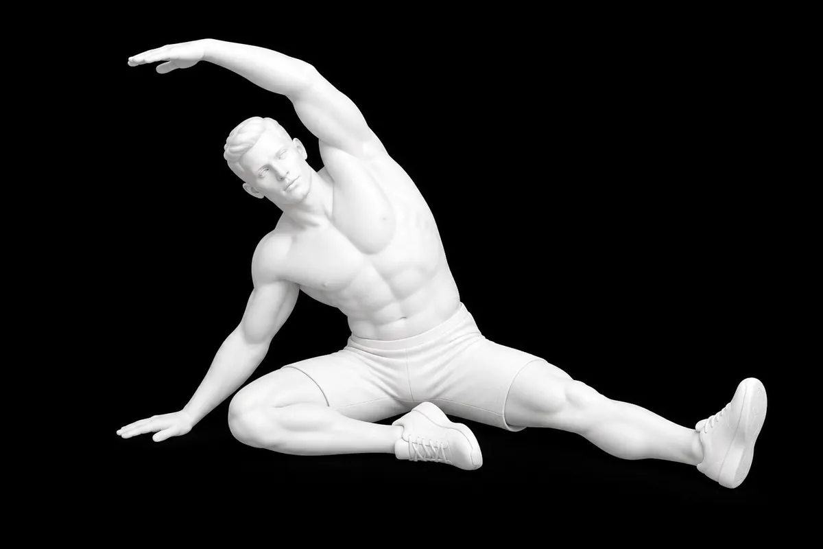 Pilates Mermaid exercise illustration showing the movement position