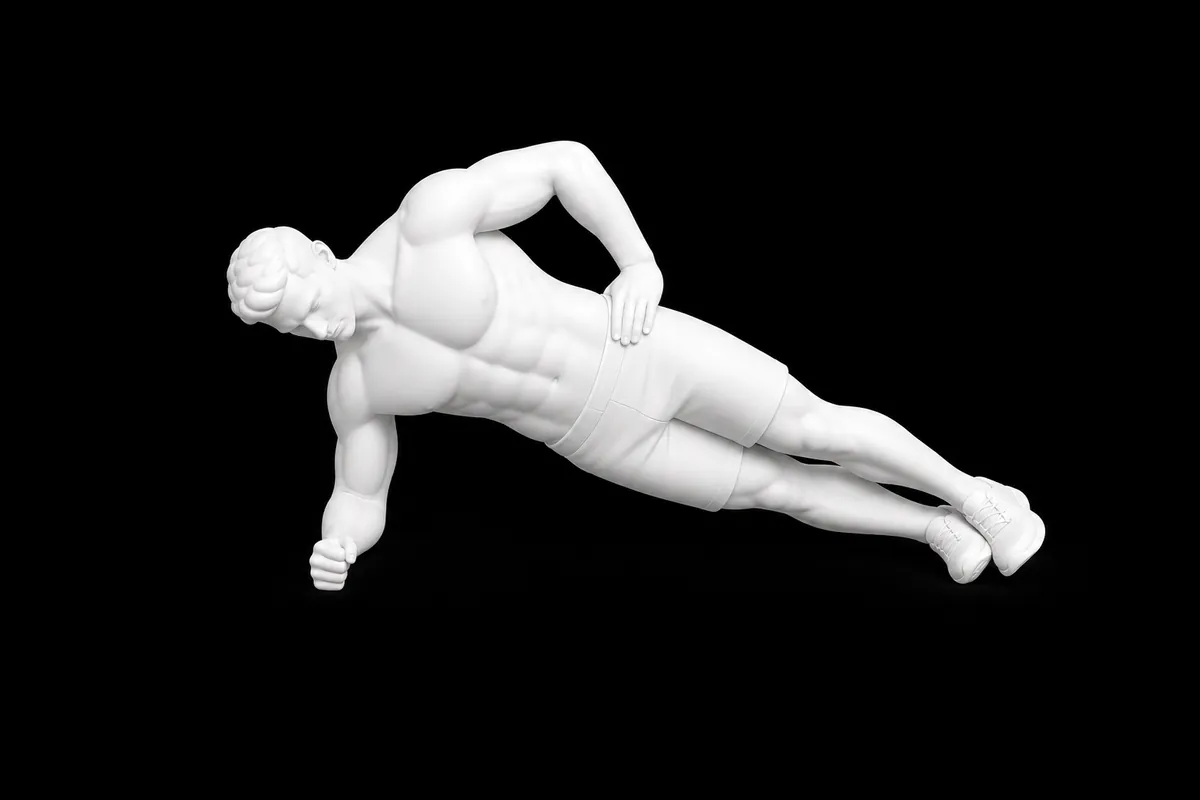 Pilates Side Plank exercise illustration showing the movement position