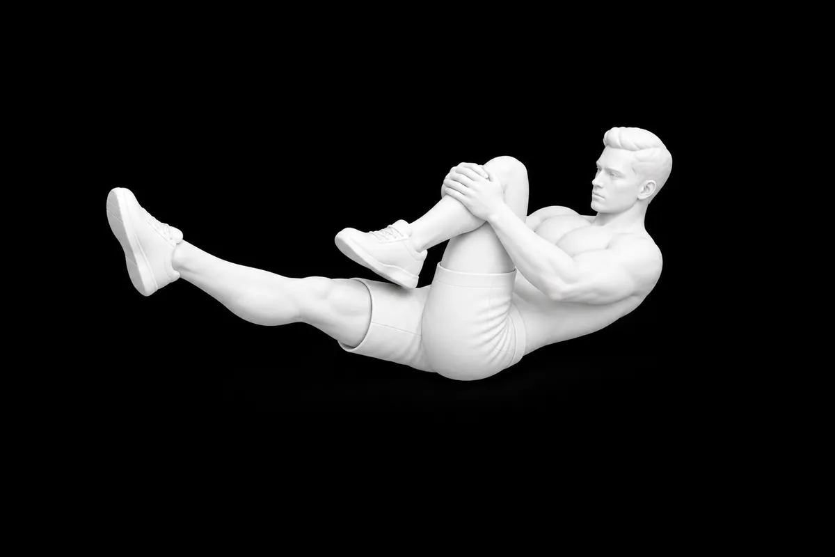 Pilates Single Leg Stretch exercise illustration showing the movement position