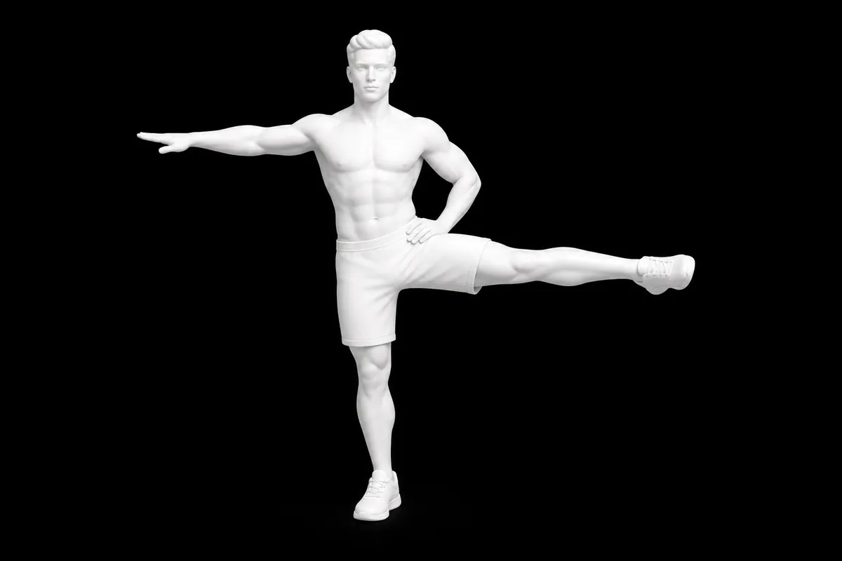 Pilates Standing Side Leg Lift exercise illustration showing the movement position
