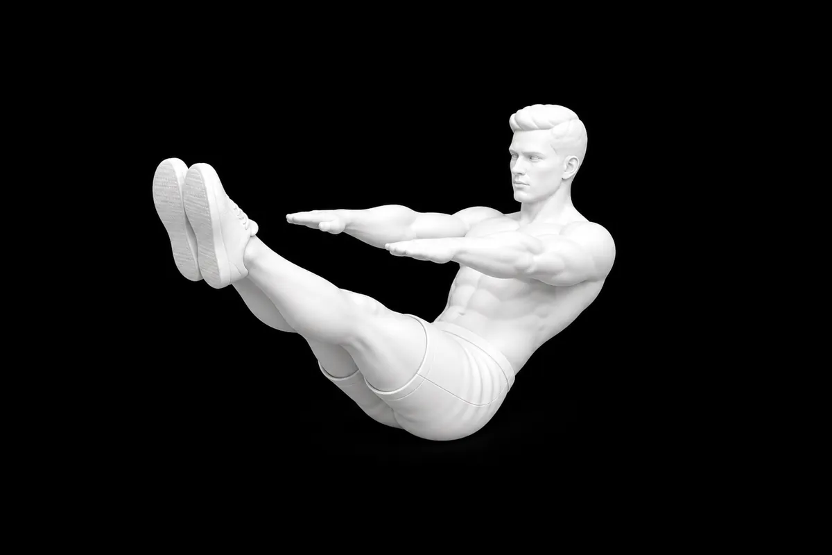 Pilates Teaser exercise illustration showing the movement position