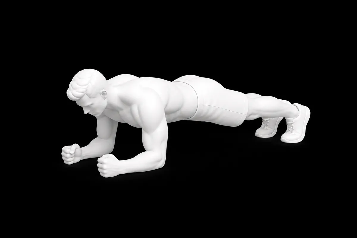 Plank exercise illustration showing the movement position