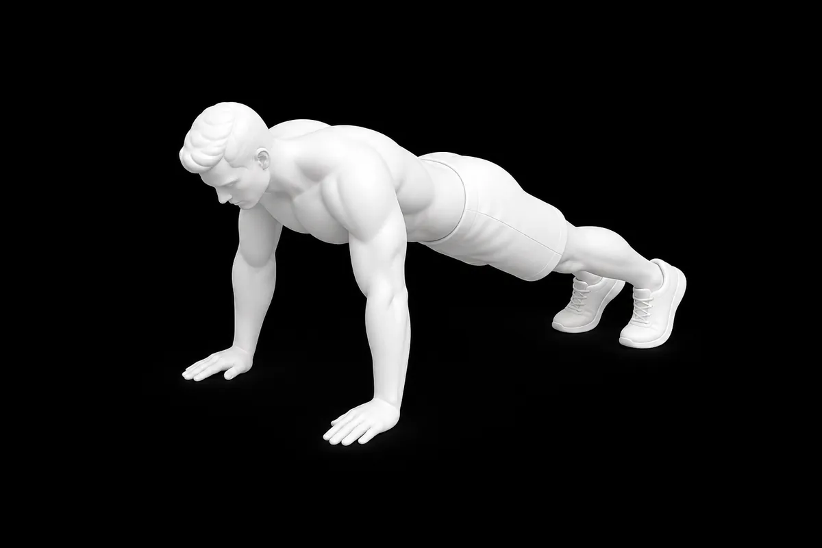 Push-ups exercise illustration showing the movement position