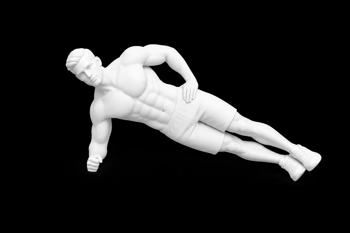 Side Plank exercise illustration showing the movement position
