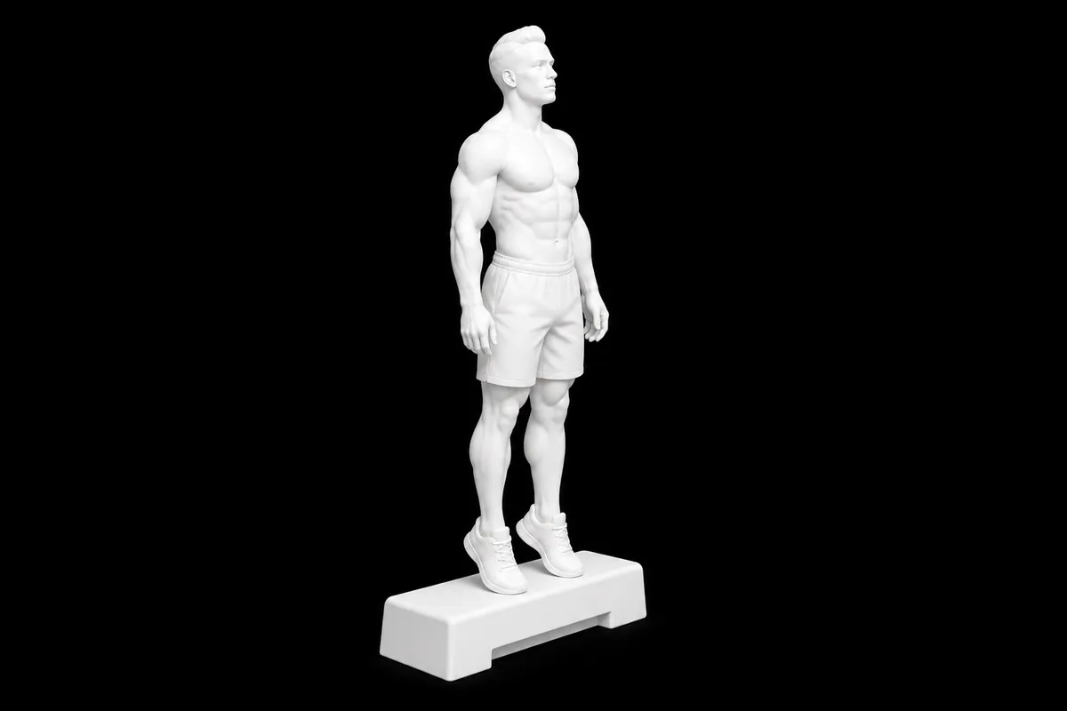 Standing Calf Raise exercise illustration showing the movement position