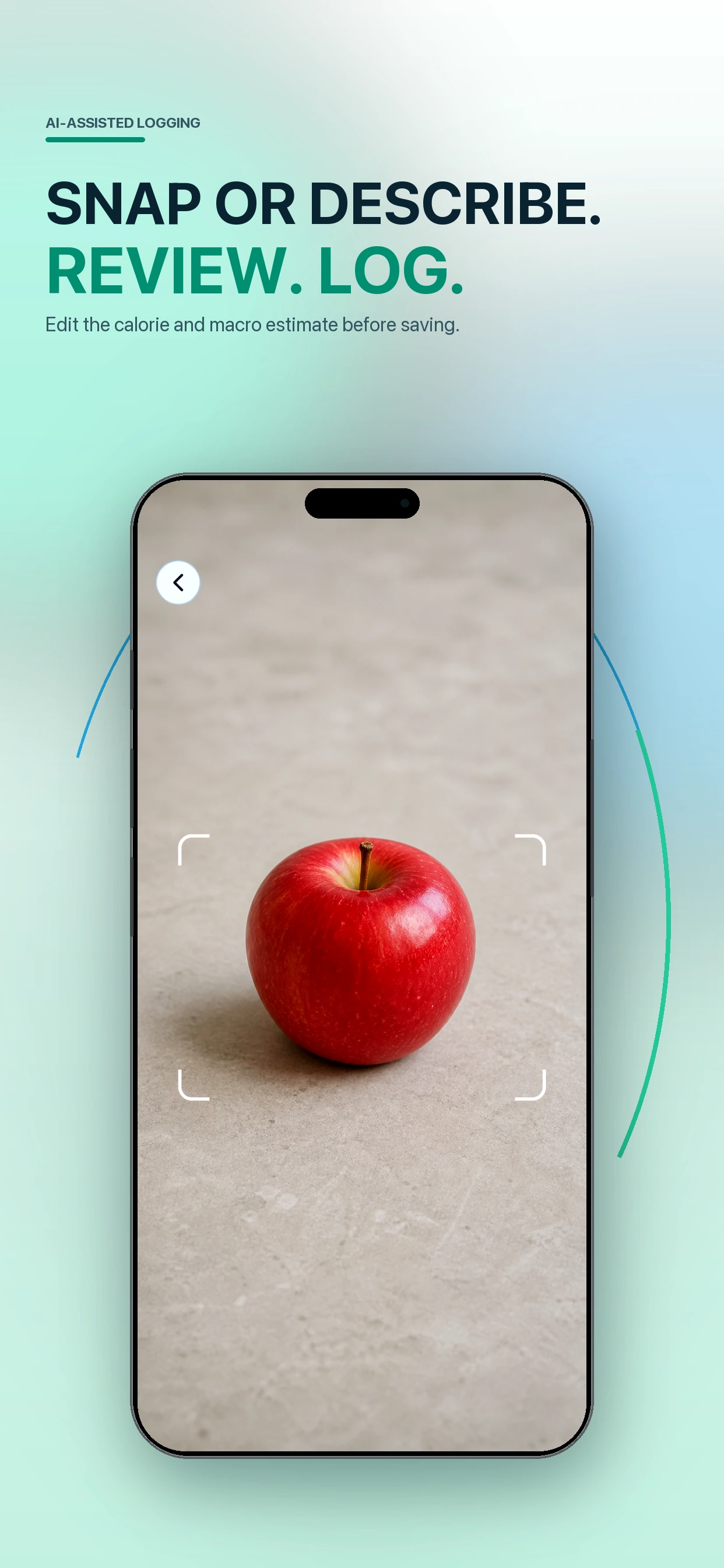 fitzap nutrition camera scanner identifying an apple