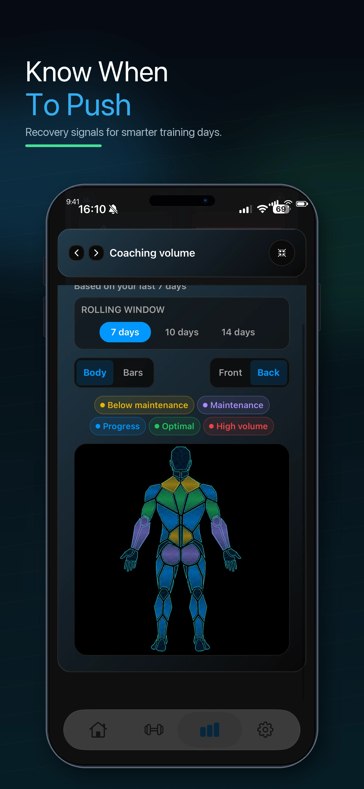 Your Log Should Coach You with per-muscle deload, maintain, and push guidance