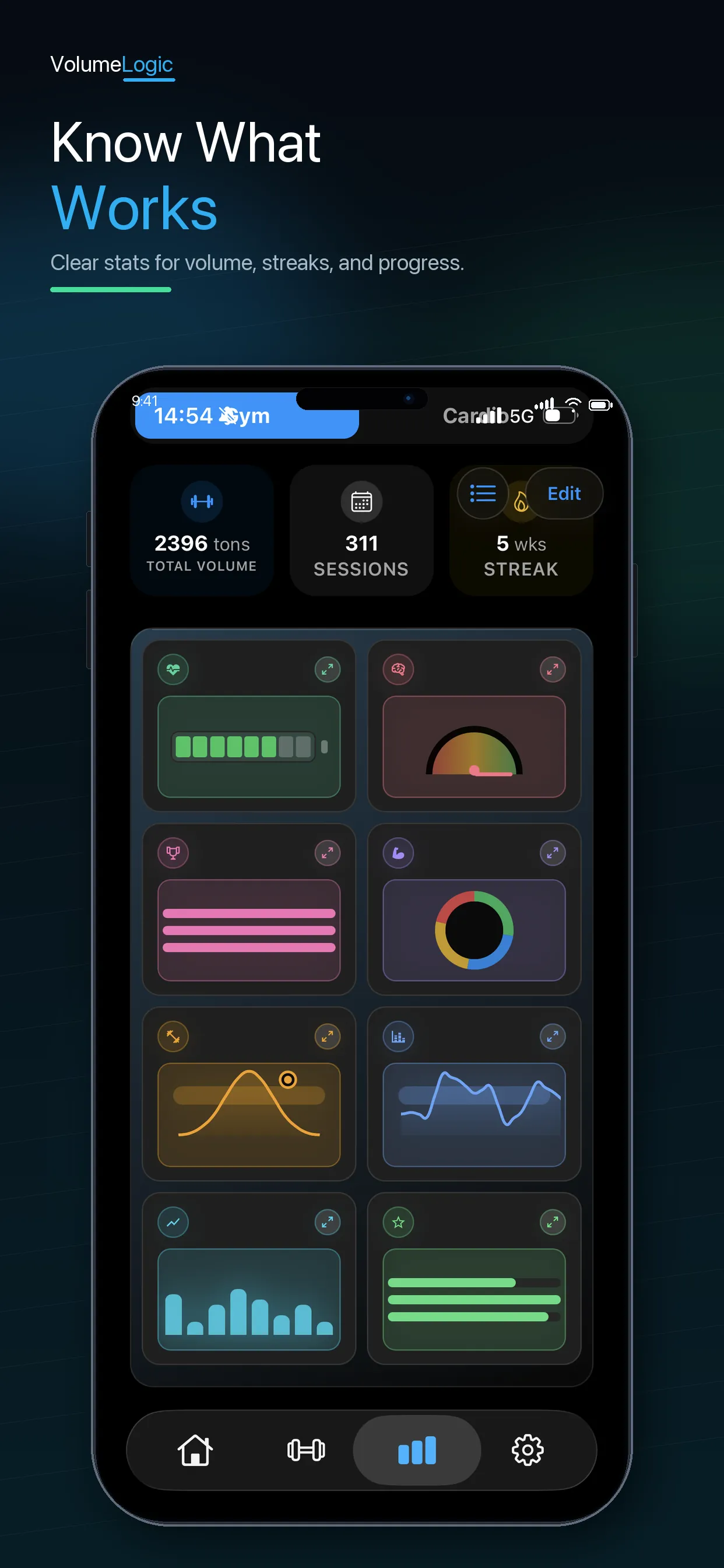 fitzap workout analytics dashboard showing training volume and recovery